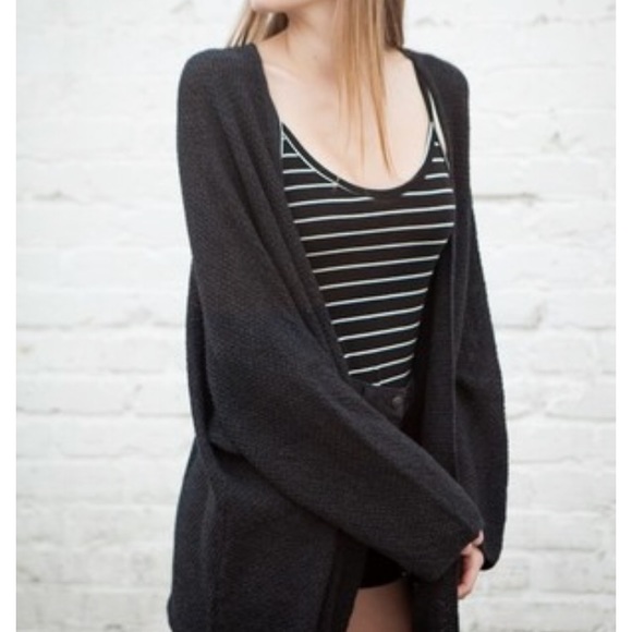 Brandy Melville Sweaters - Black/dark gray Caroline cardigan